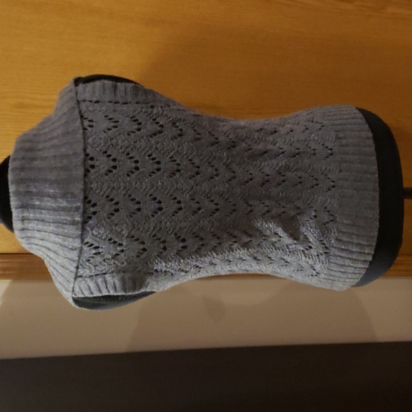 Talbots wool blend wide collar sweater vest grey button up - Picture 4 of 6